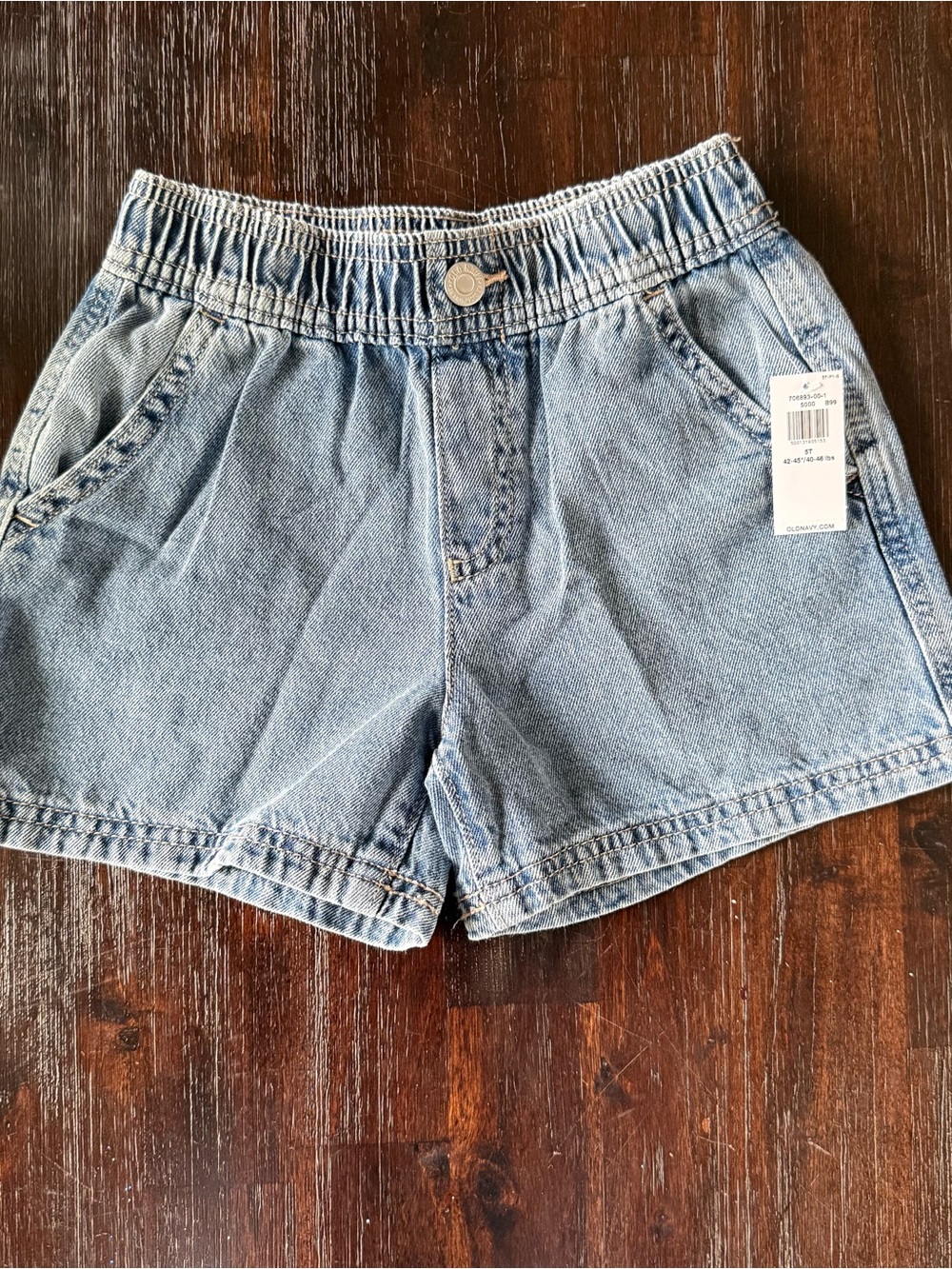 Old Navy Light Blue Denim Elastic-Waist Shorts